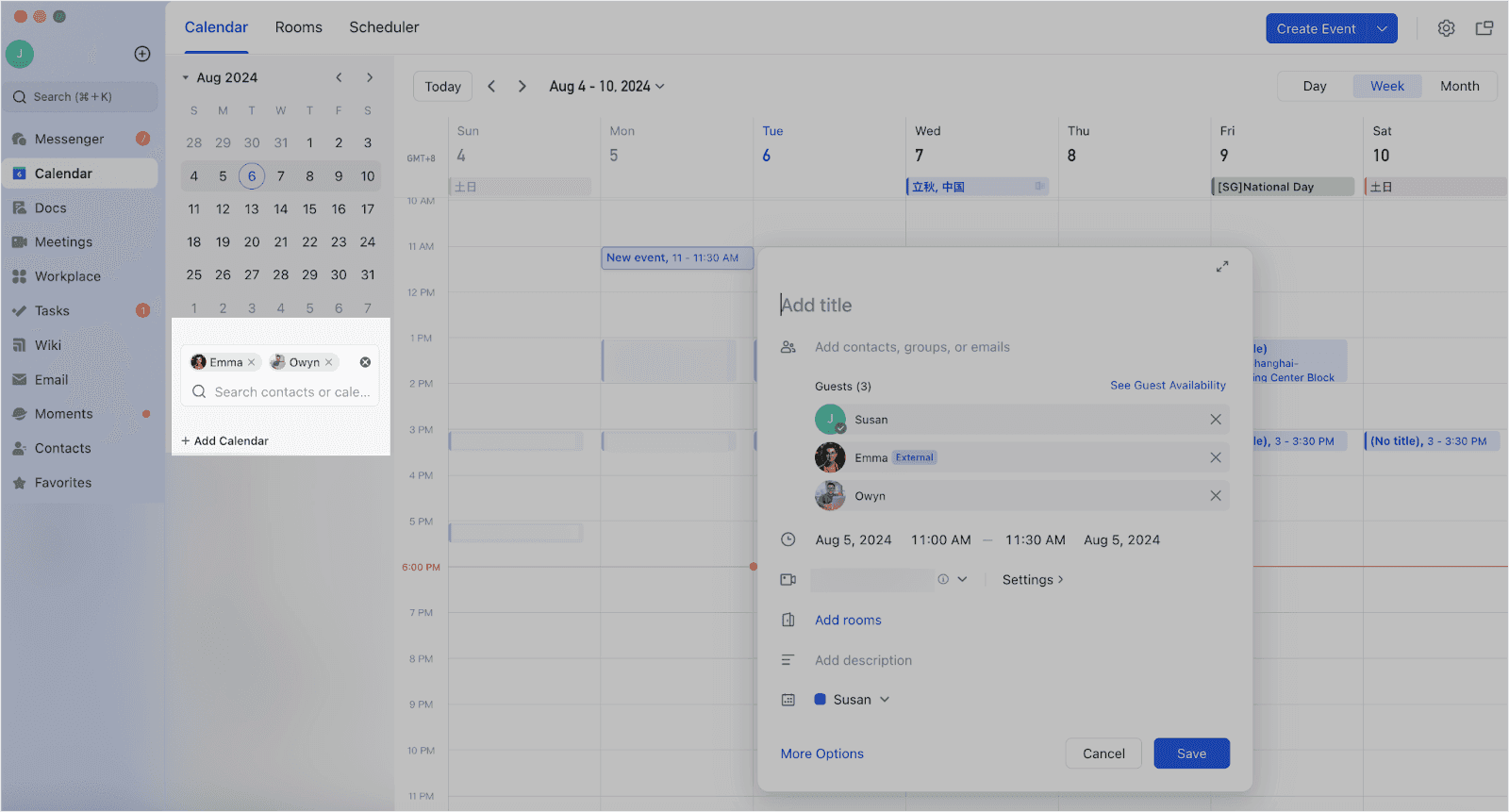 check team members’ schedule in Lark Calendar&nbsp;