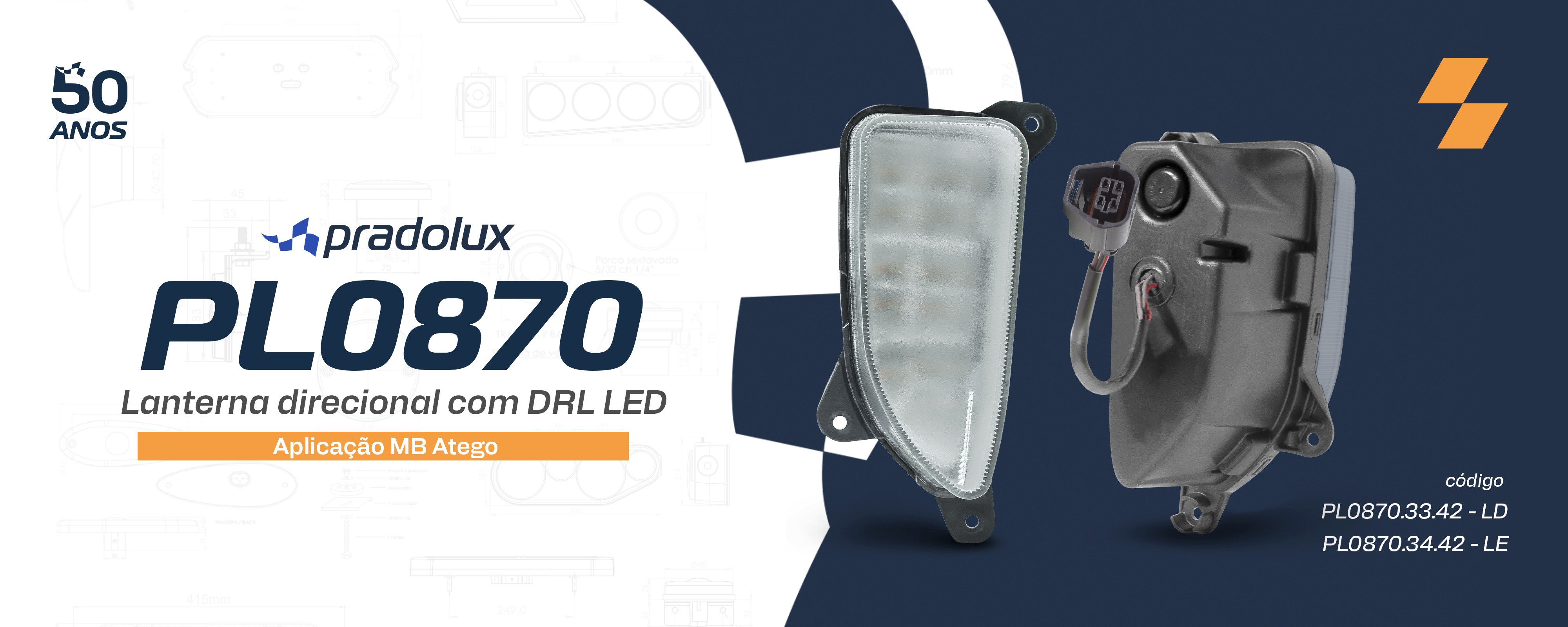 PL0870-Lanterna direcional com DRL LED 24V