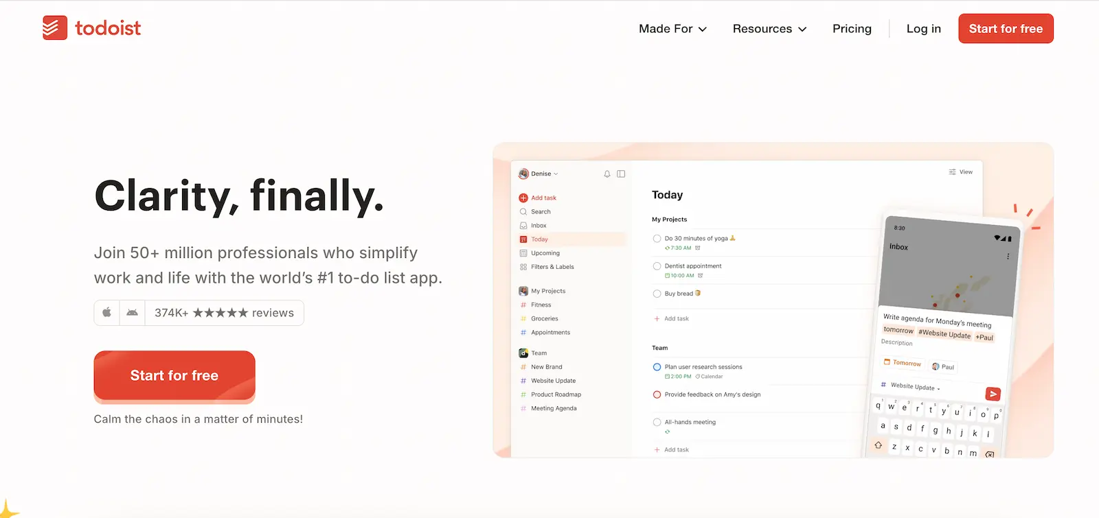 todoist homepage