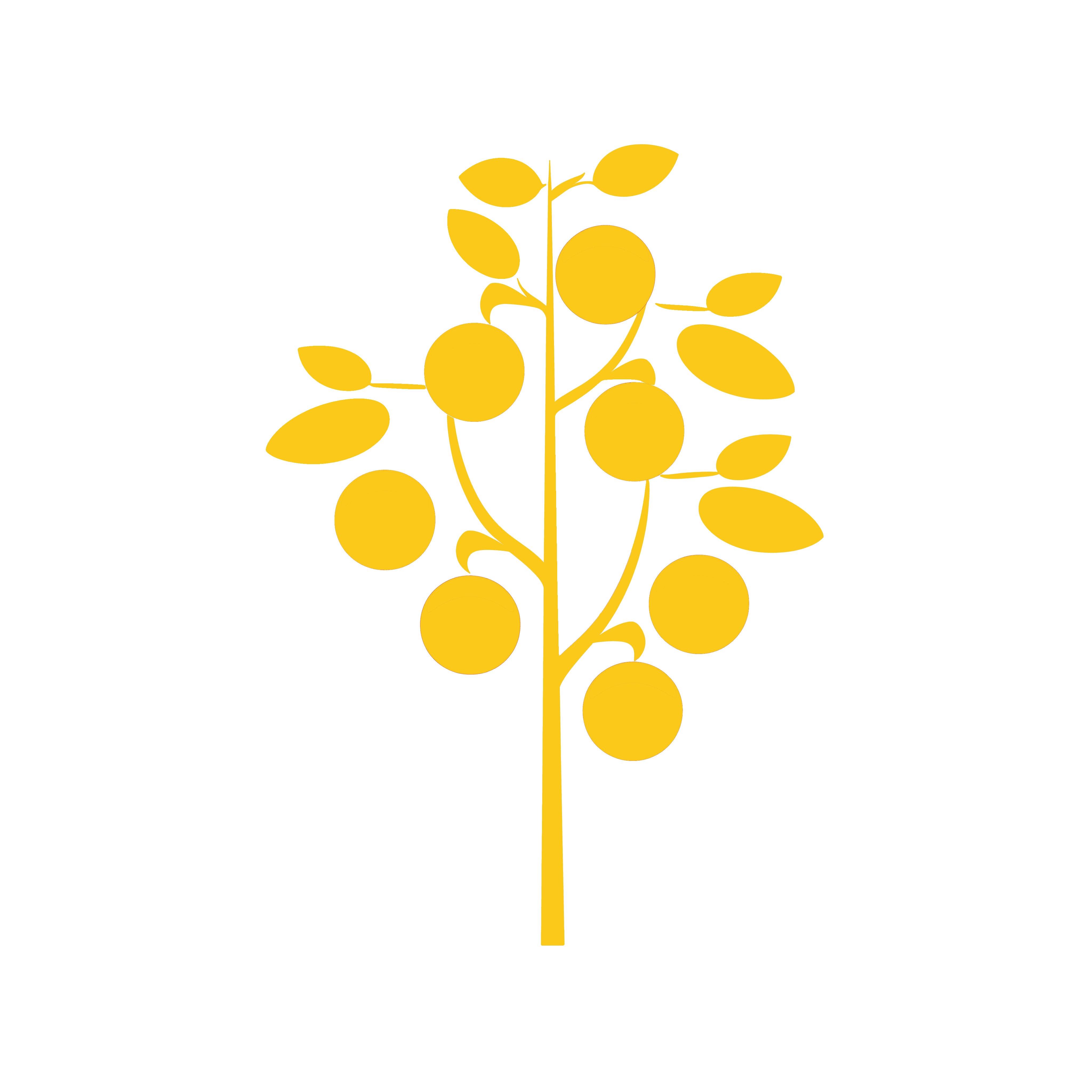 Yellow plant icon depicting fresh produce growth and harvest
