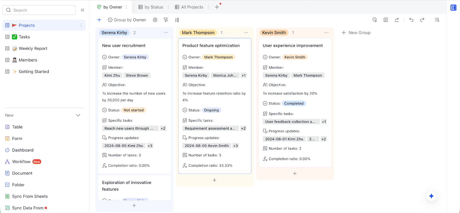 Lark Project Management Gantt Chart template
