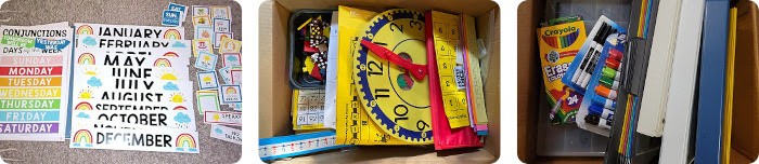 Classroom supplies shared by Buy Nothing community members