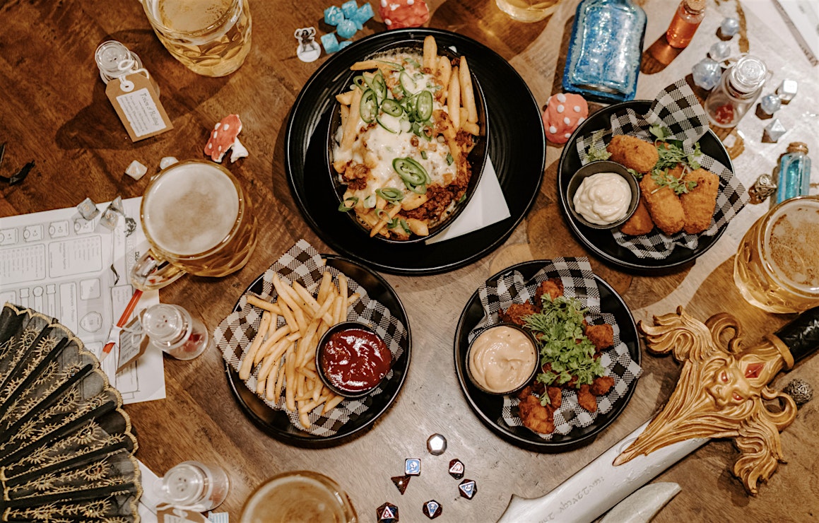 Food arrayed on a Table at Fortress Games