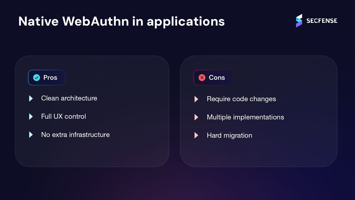 Native WebAuthn in applications