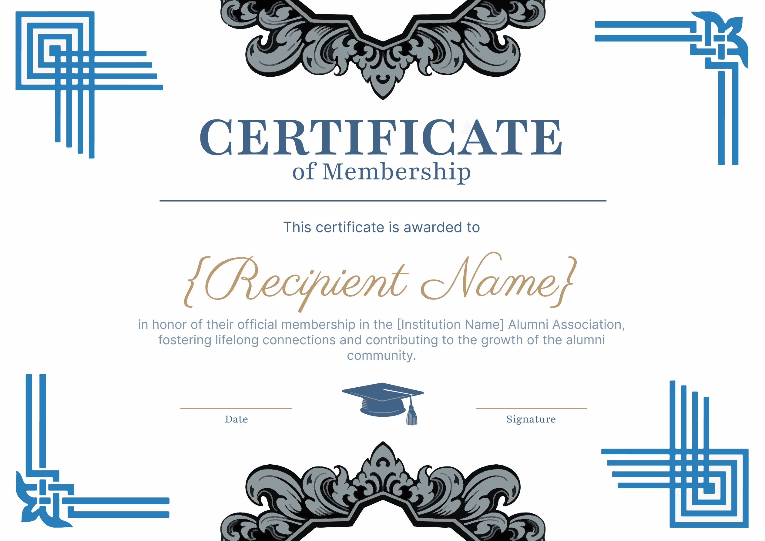 Wauld - Bold and formal volunteering membership certificate template