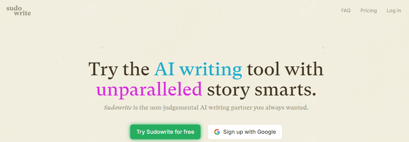 sudowrite -  the good ai alternative