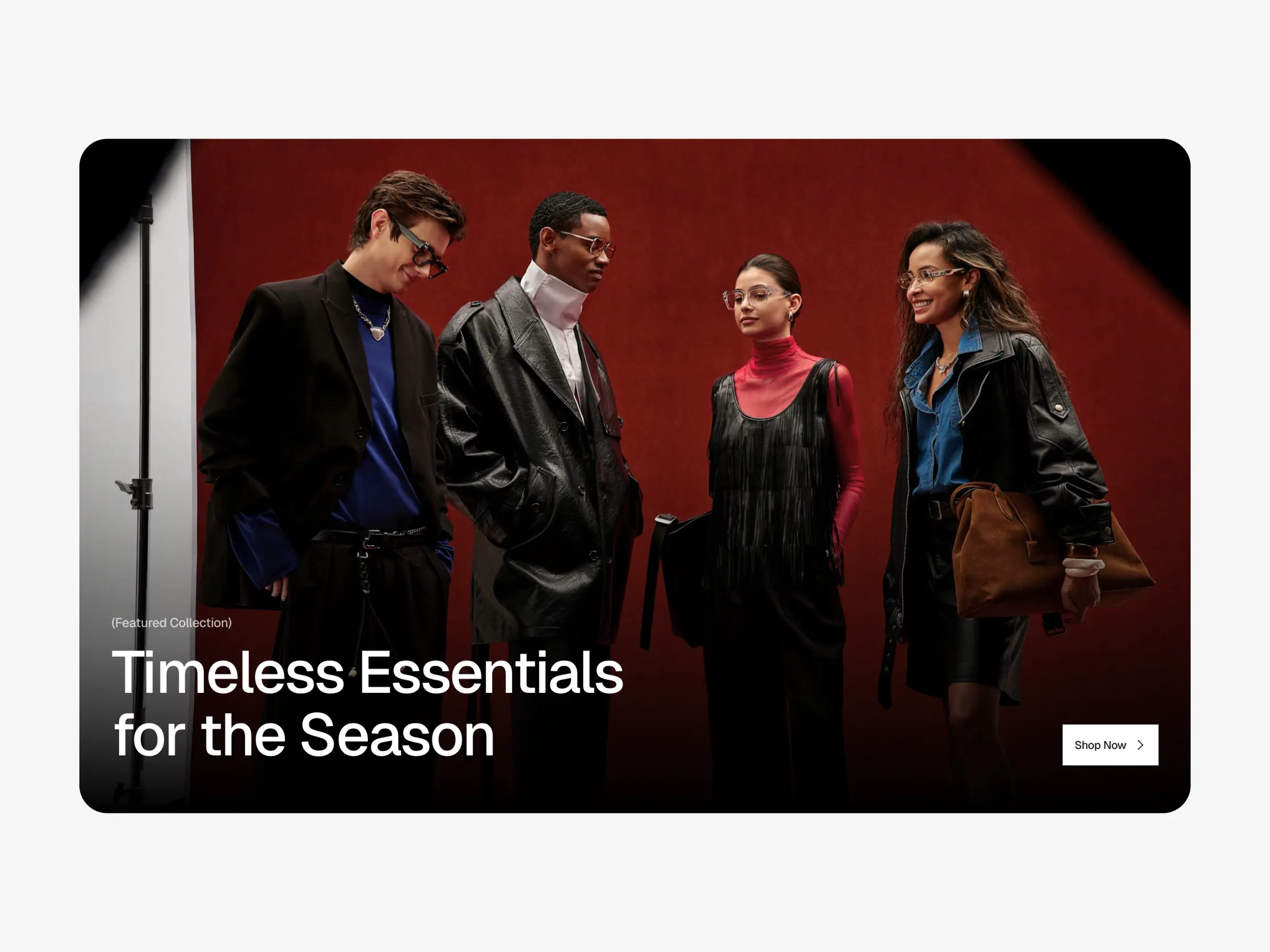 Ecommerce website template hero section featuring seasonal product collection