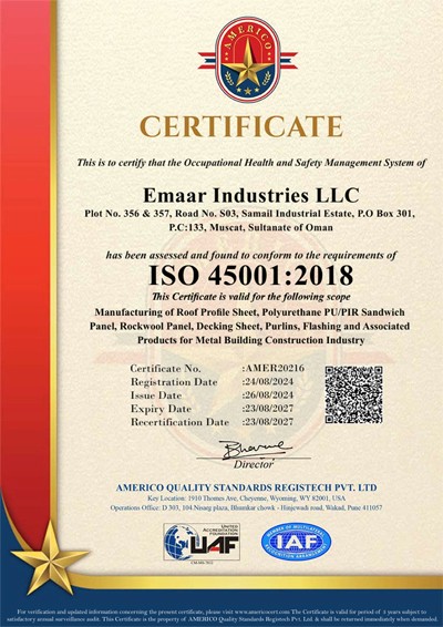 Emaar Industries ISO Certificate