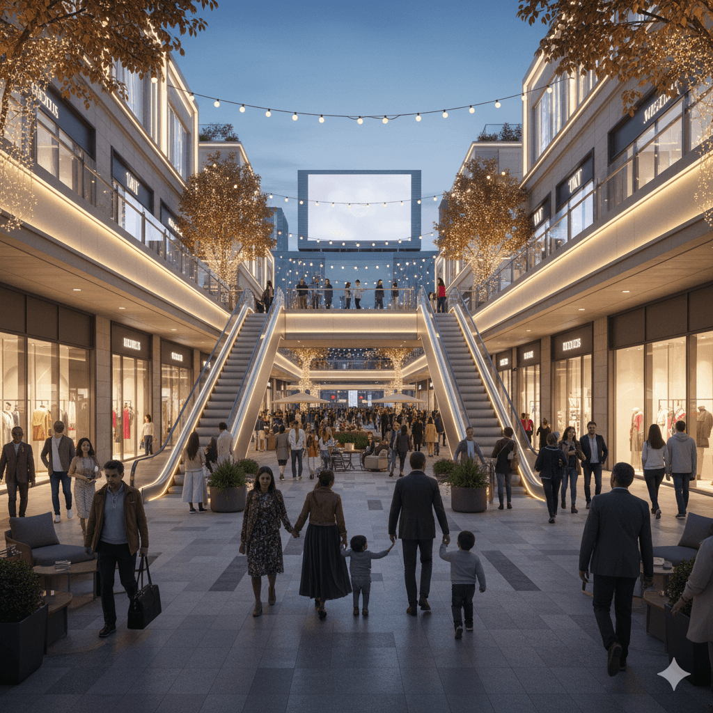 Vibrant high-street retail storefronts M3M Gurugram