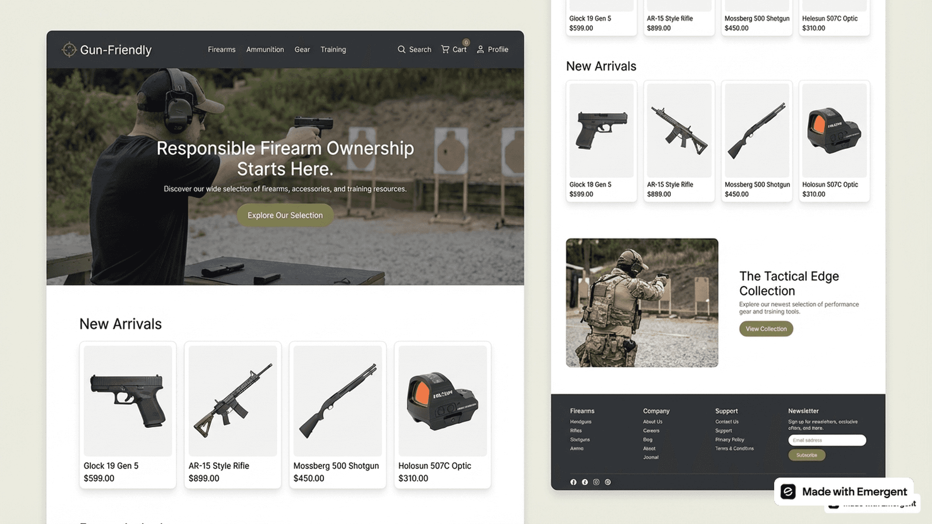 Gun Friendly Website Made with Emergent
