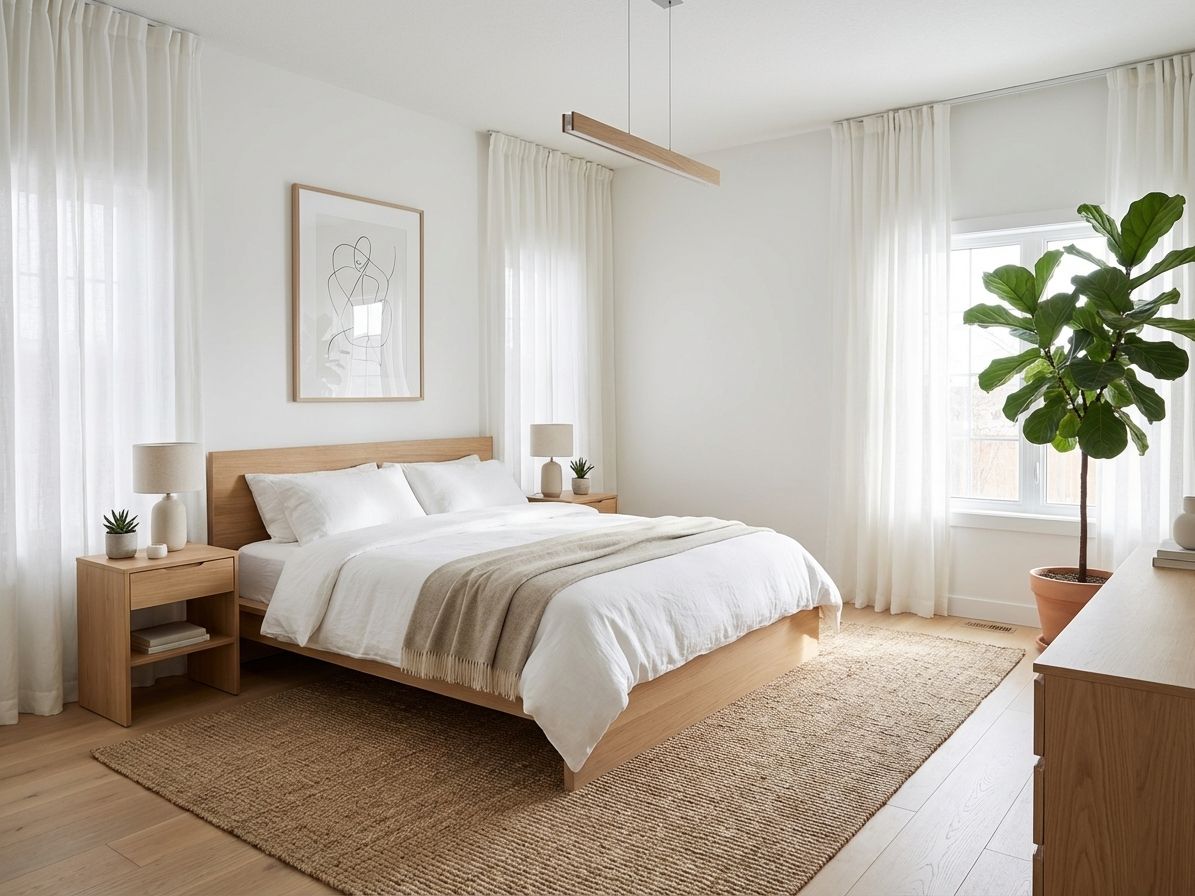 Scandinavian minimalist bedroom design generated by AI visualization tool
