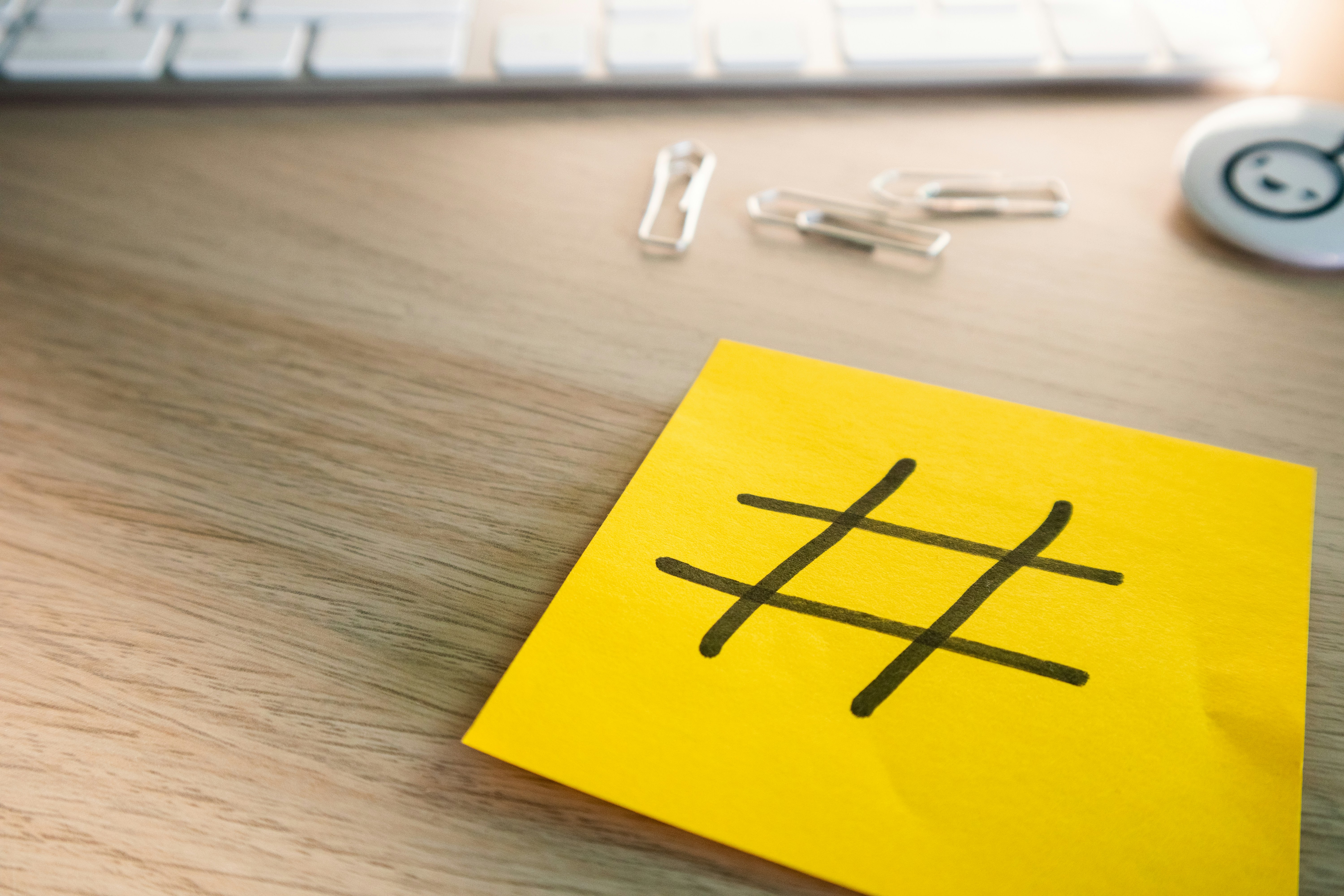 a piece of paper with a hash symbol on it