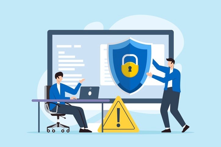 A security professional is intently reviewing encrypted JSON data transmission on a computer screen, utilizing various tools to validate and format JSON files for better readability and error checking. The scene highlights the importance of data interchange formats in programming languages, showcasing a focus on secure data handling practices.