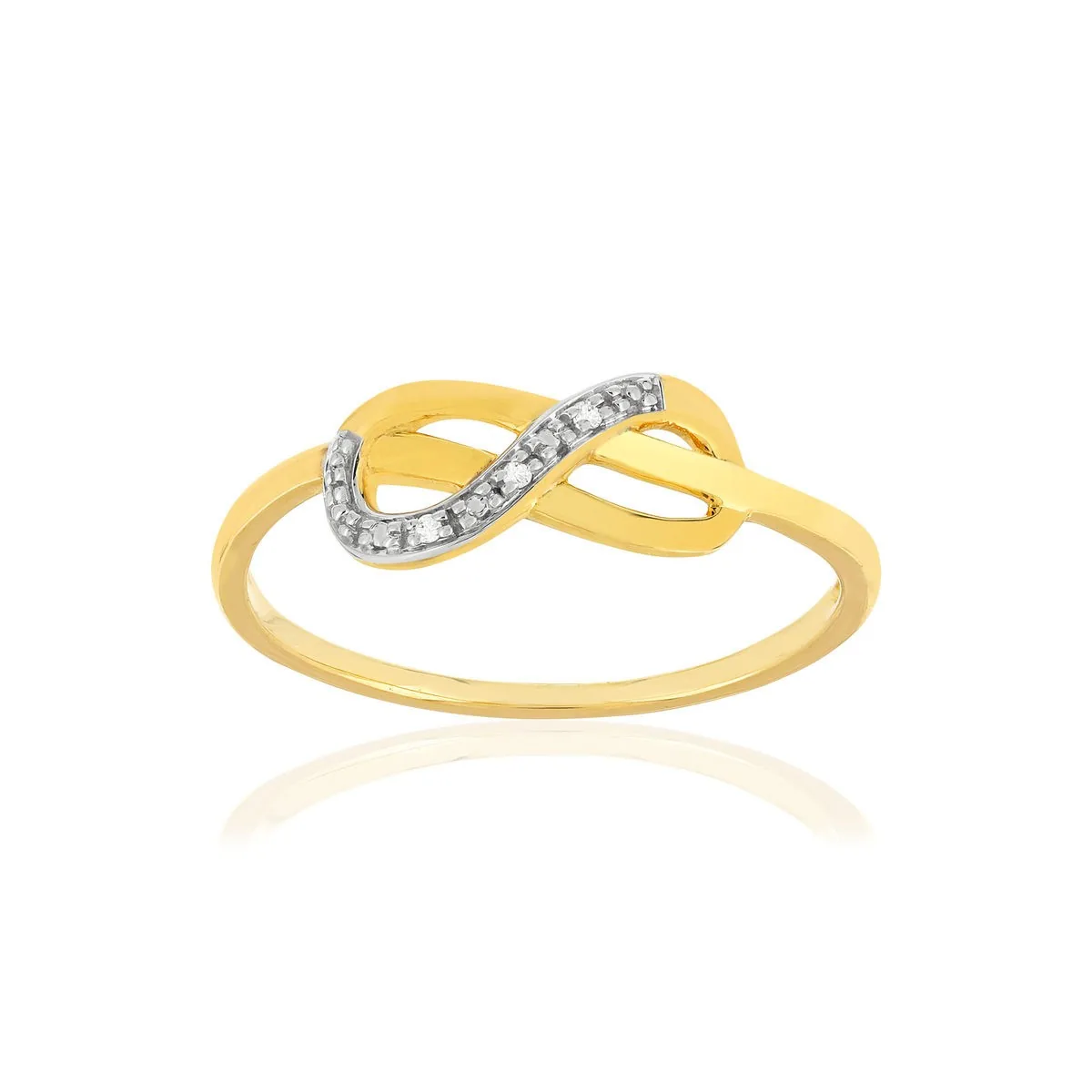 Bague en deux ors 375 sertie de diamants