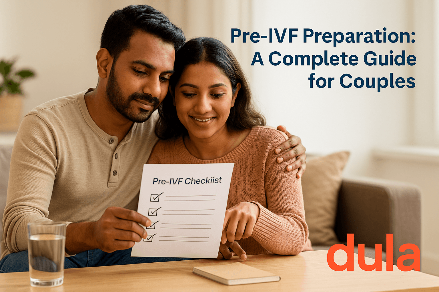 IVF preparation, pre IVF checklist, preconception care, fertility for couples, IVF success tips, Dulacare IVF clinic, pregnancy planning India