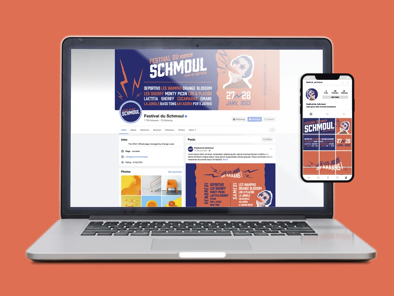 Identité visuelle du festival déclinée pour les réseaux sociaux