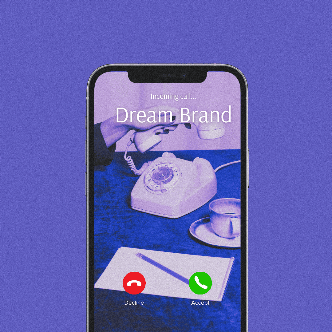 A mockup of a phone displaying an image of a woman pouring tea