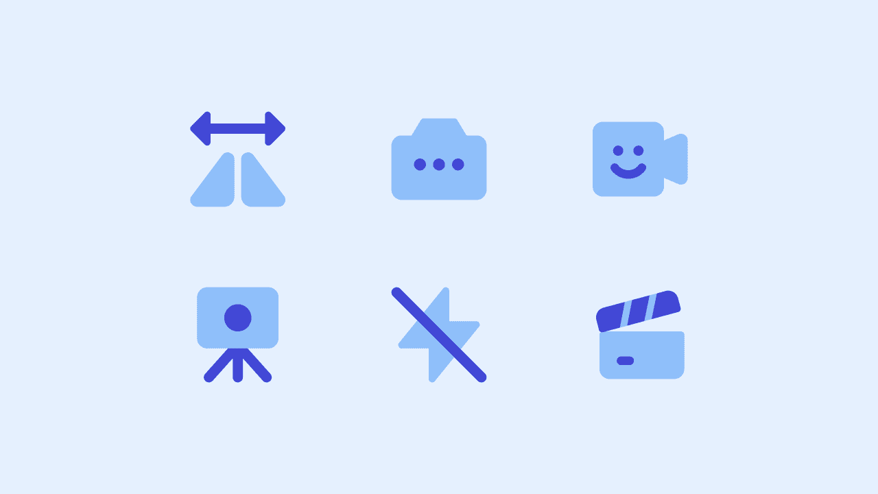 Core Flat Photo and Video Icon Set