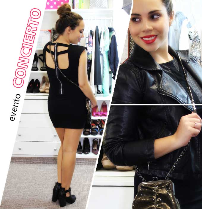 cómo usar un vestido negro - evento concierto