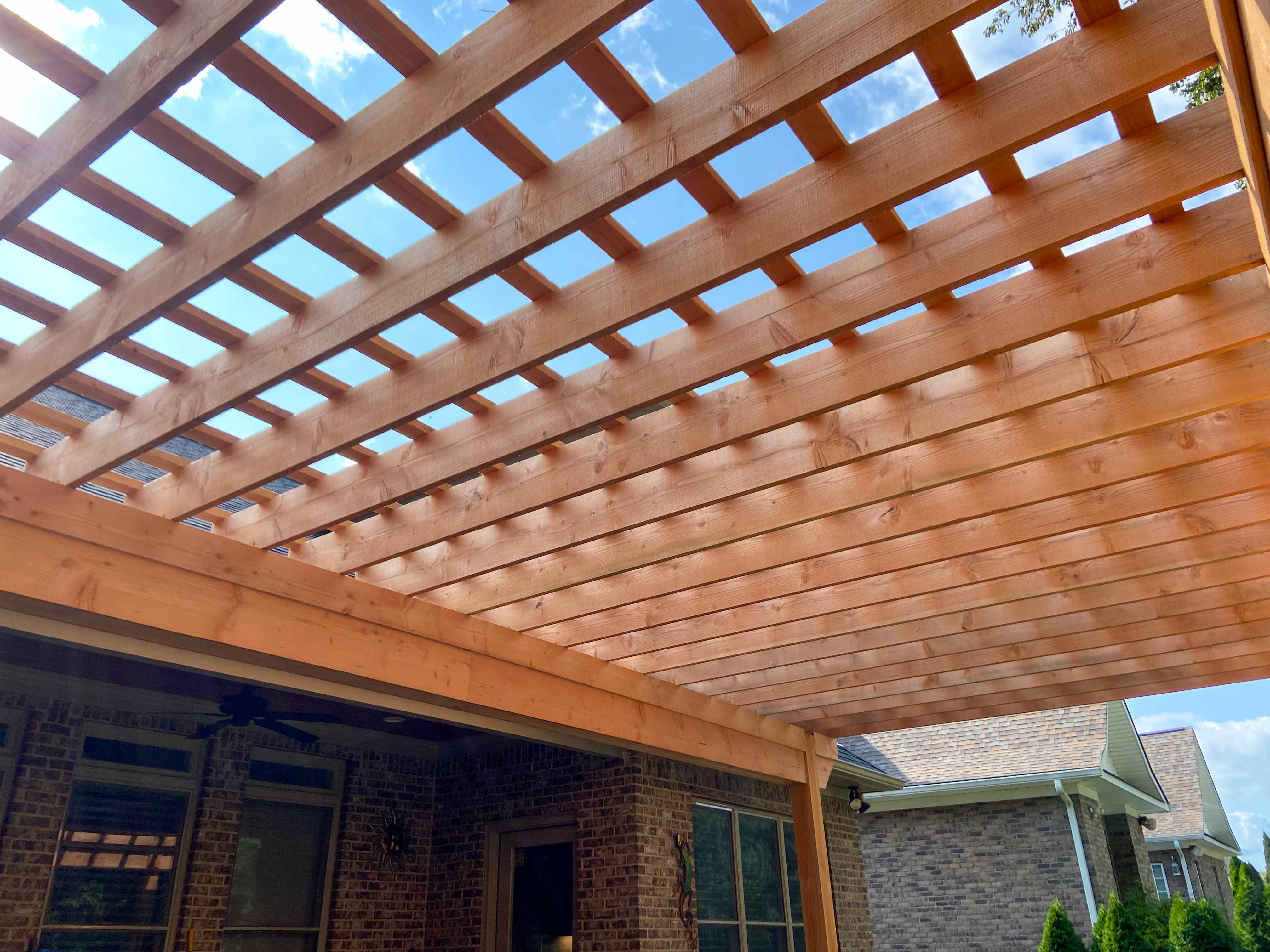 top view of a pergola installed