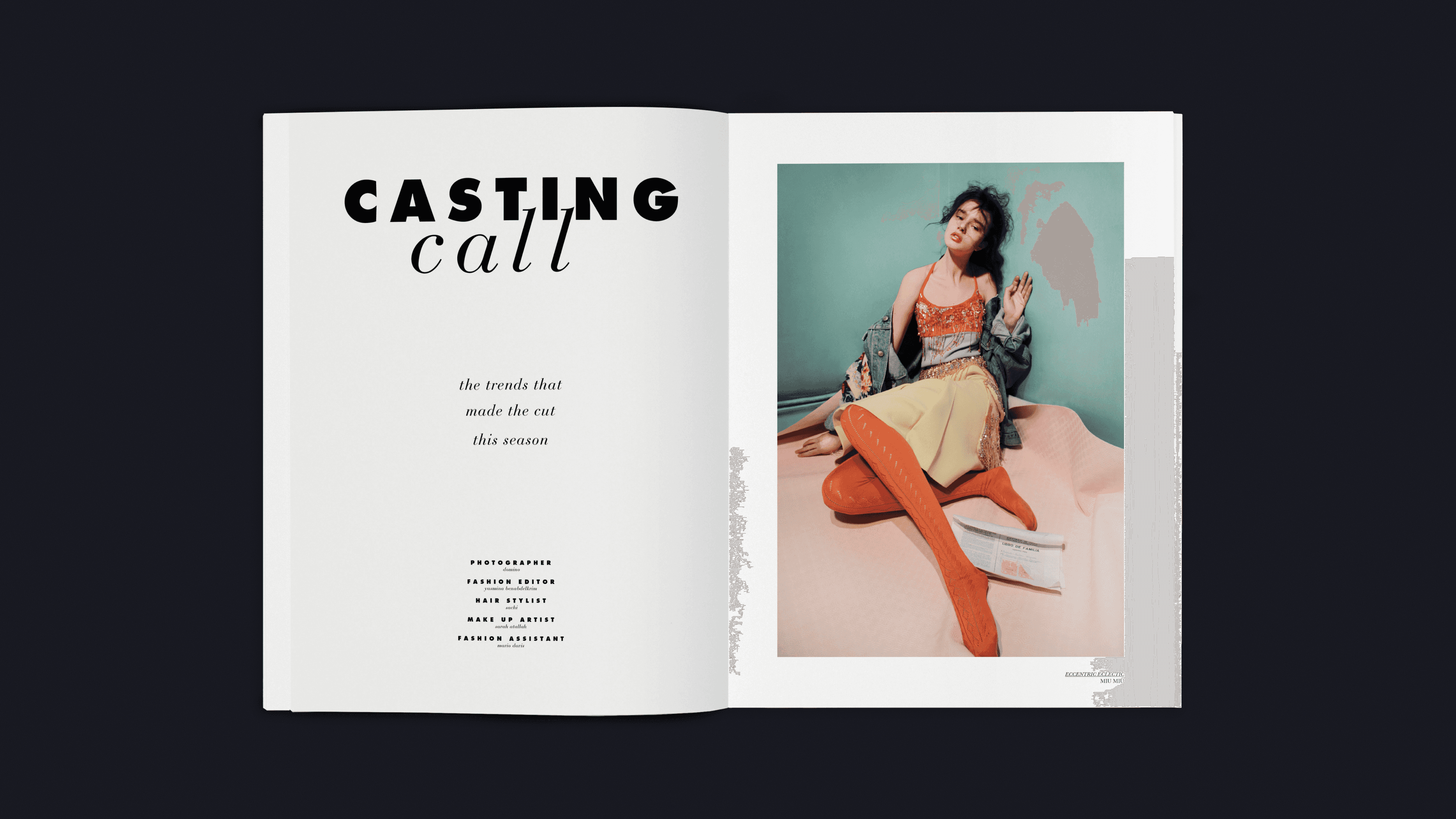Fashion editorial title design, demonstrating the refined visual language of the publication.