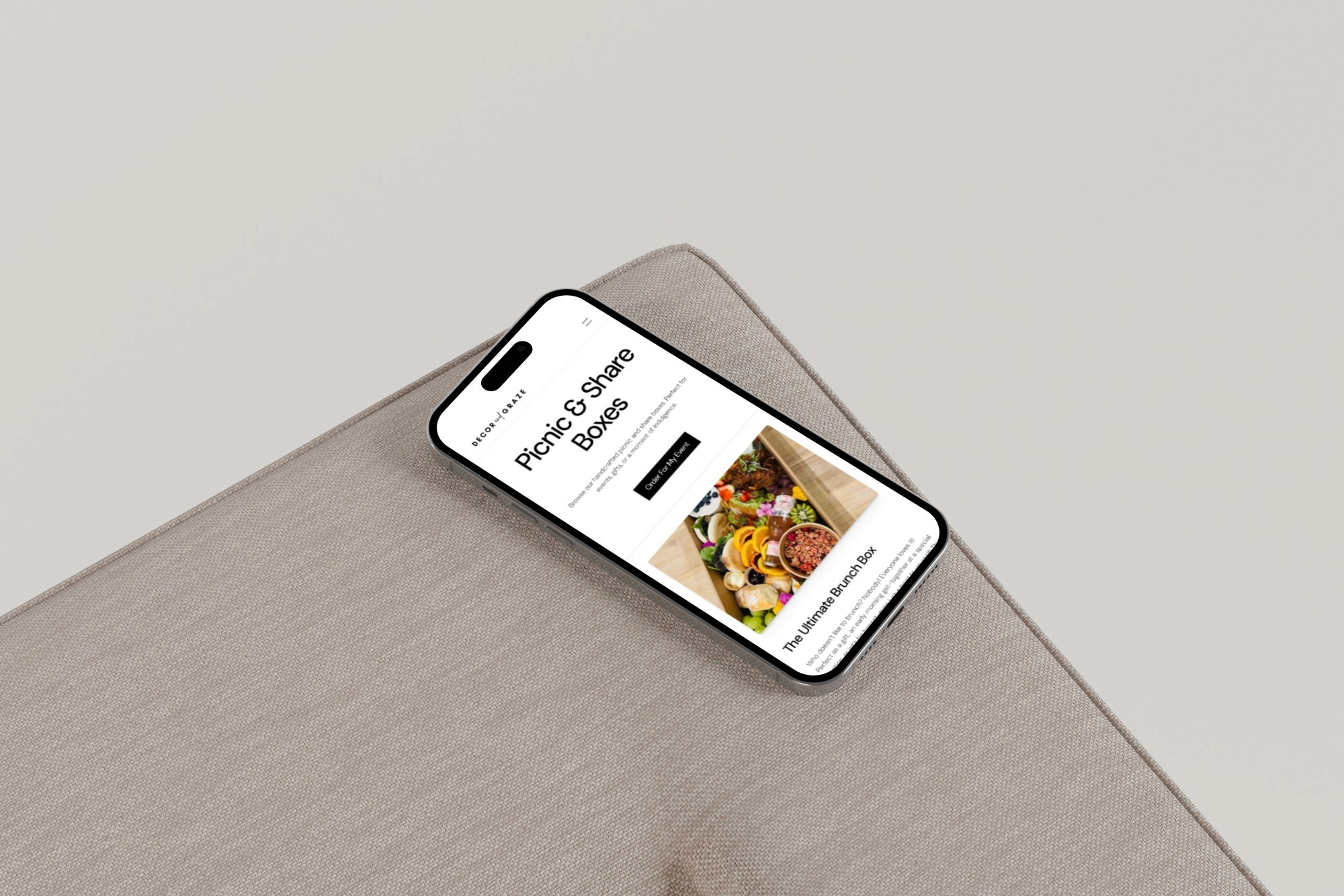 Decor and Graze menu displayed on Phone