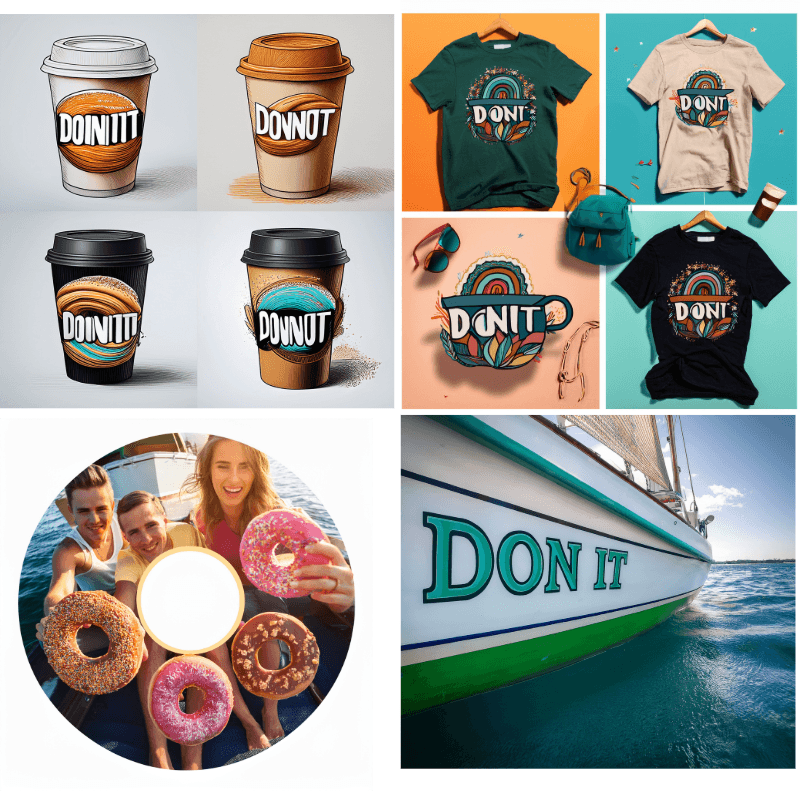 possibilities f branding your company on coffee sleeves, promotional materials, boat stickers