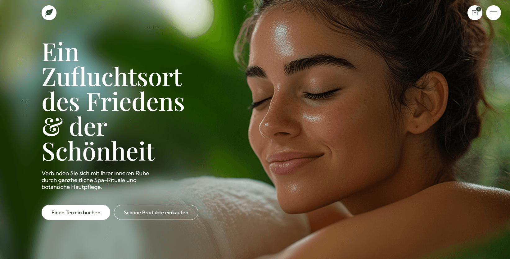 Hero Section für Beautybehandlungen  Beispiel für Portfolio