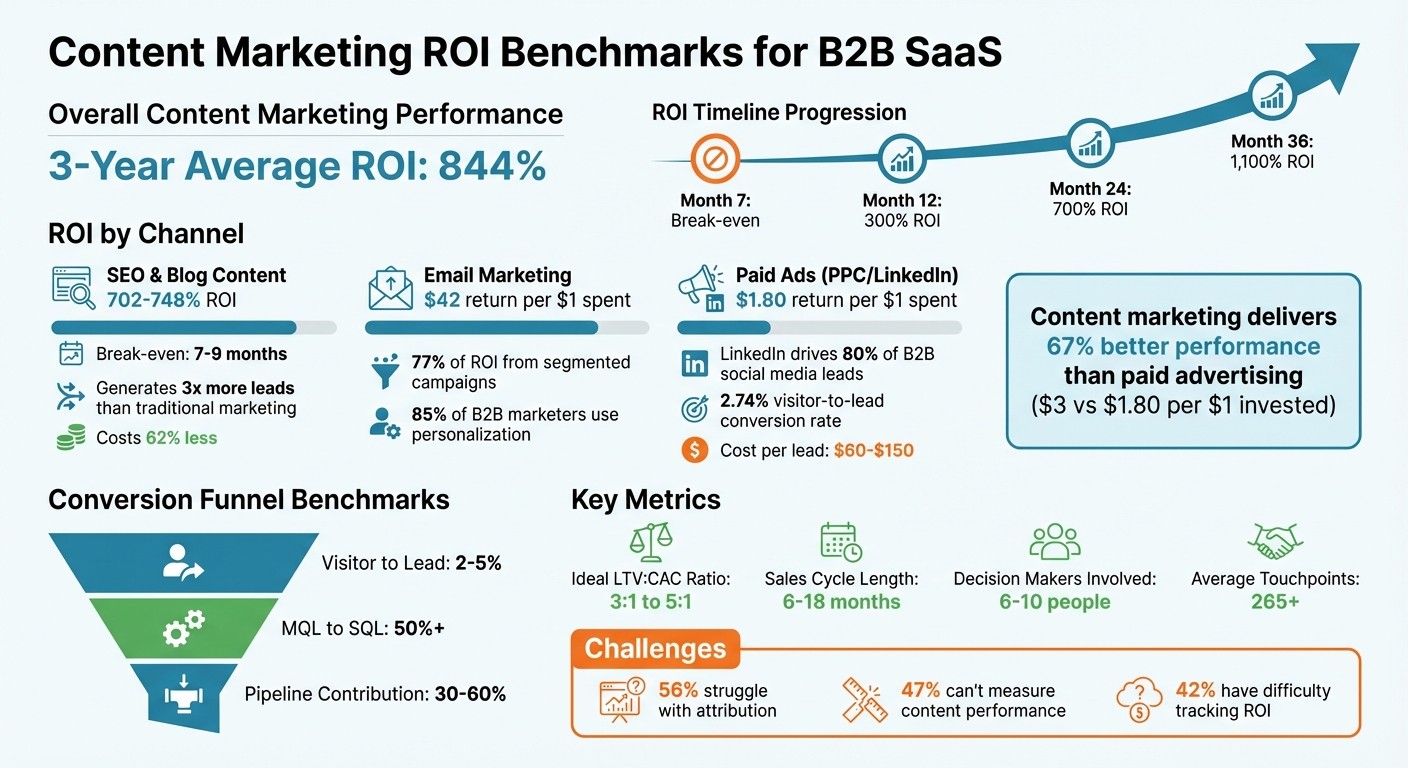 B2B SaaS Content Marketing ROI Benchmarks by Channel and Timeline