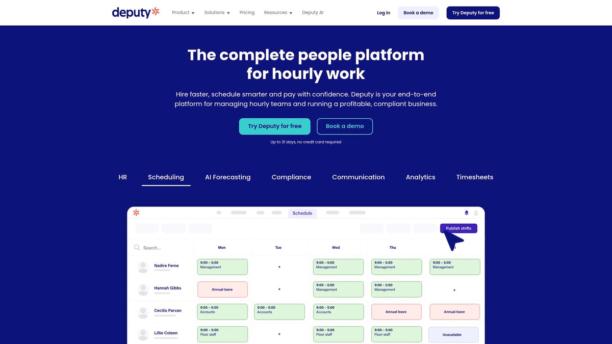 Top 7 Best Rota Software Solutions for 2026 - Deputy