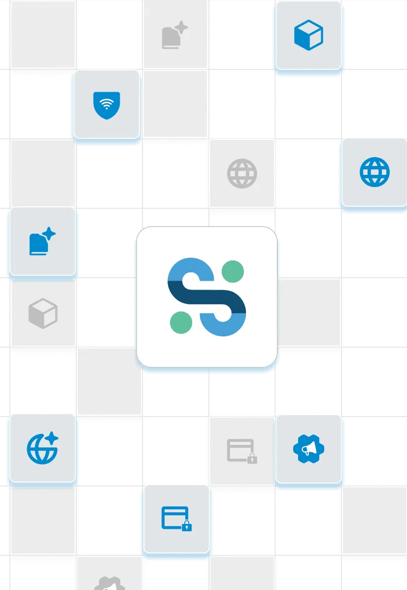 A modern black robot with blue accents and orange accents.