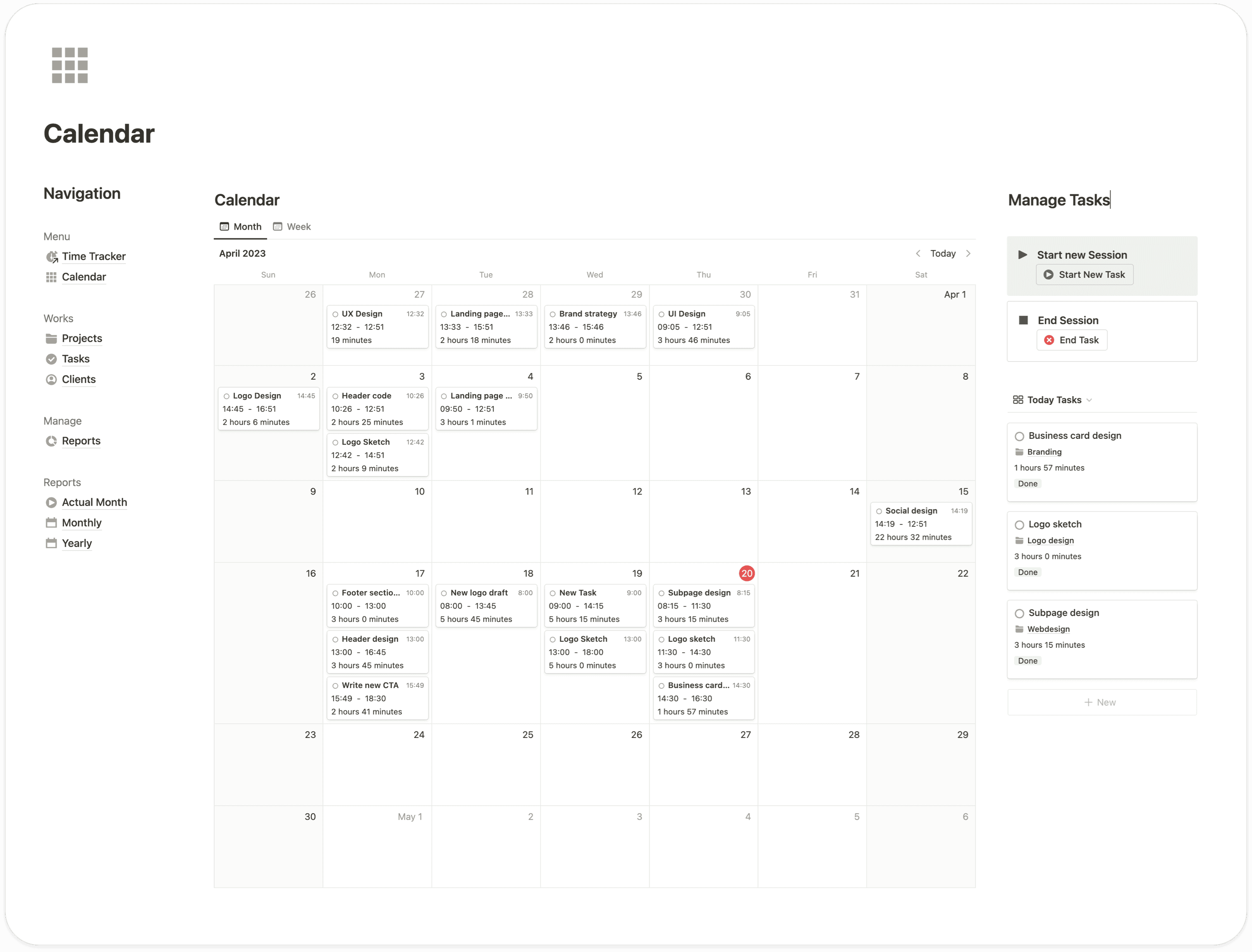 Notion Ultimate Time Tracker Template