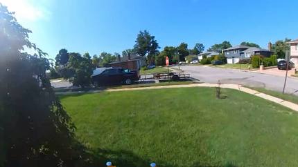 Wide green lawn cut and cleaned up