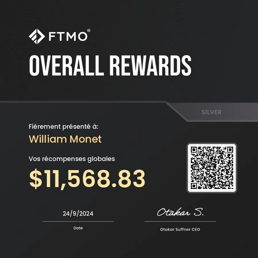 Preuve de payout FTMO d'un membre LST