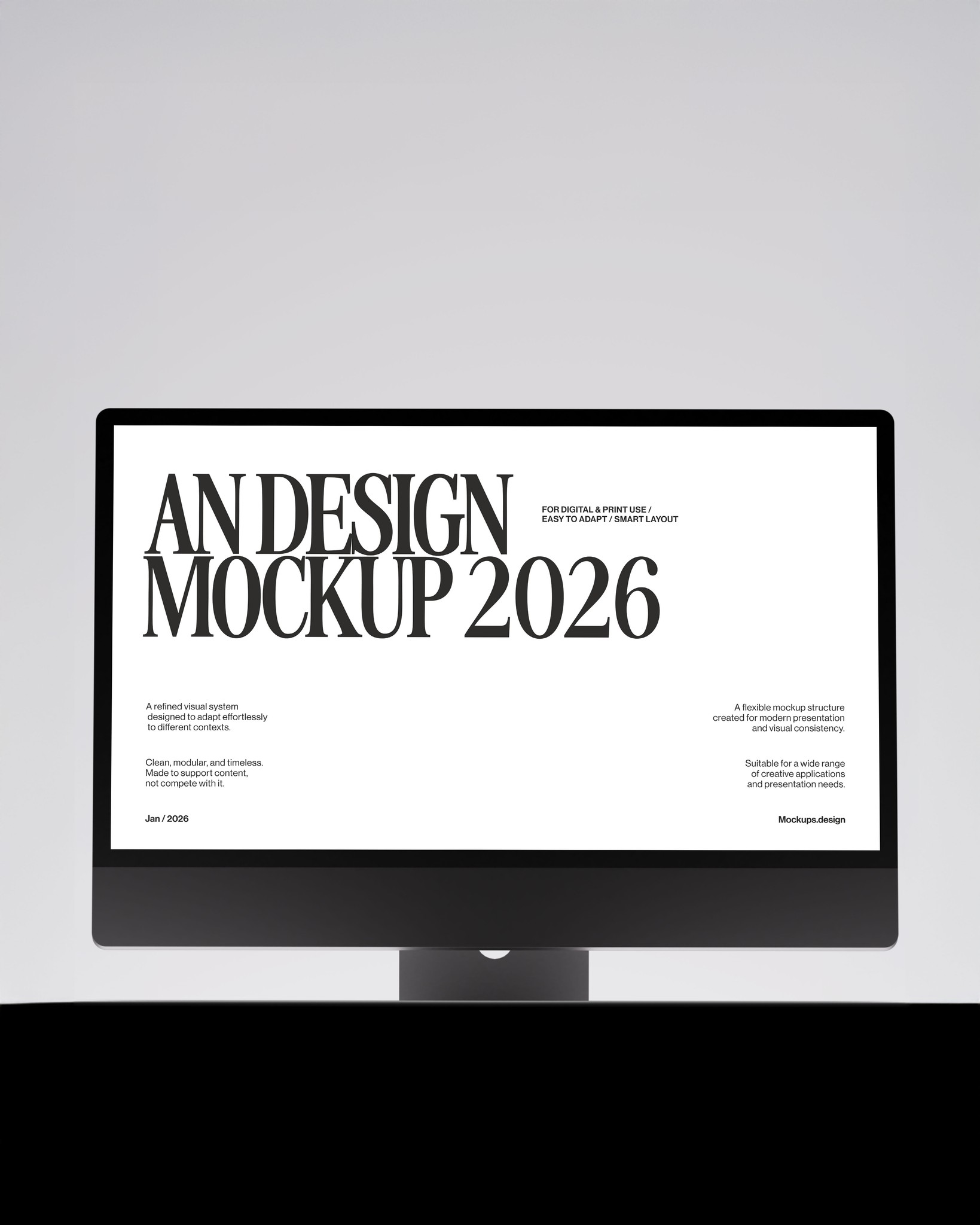 Display mockup with clean minimal background, modern presentation