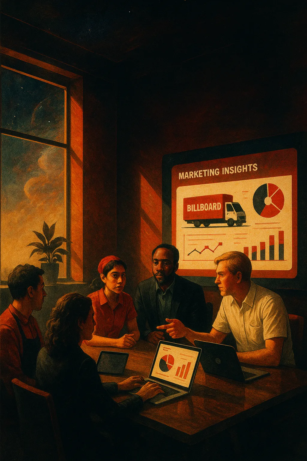 Team meeting at RockN' Socials Digital Marketing Agency office.