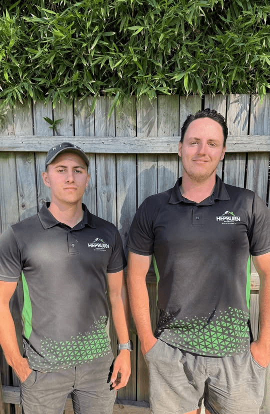 Dean and Kris Hepburn brothers and owners of Hepburn Property Maintenance family owned lawn mowing and property care team Gold Coast