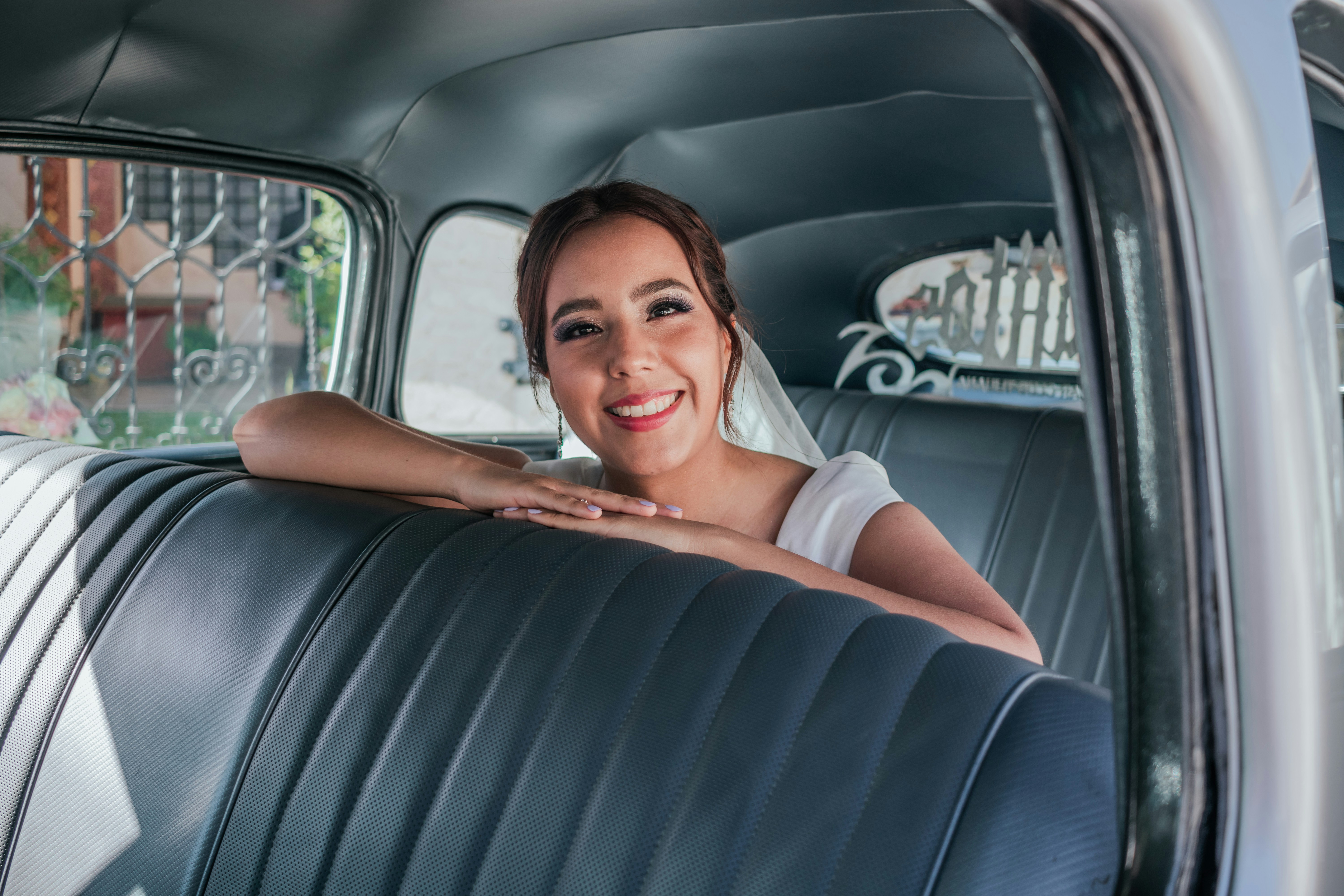 a person sitting in a car