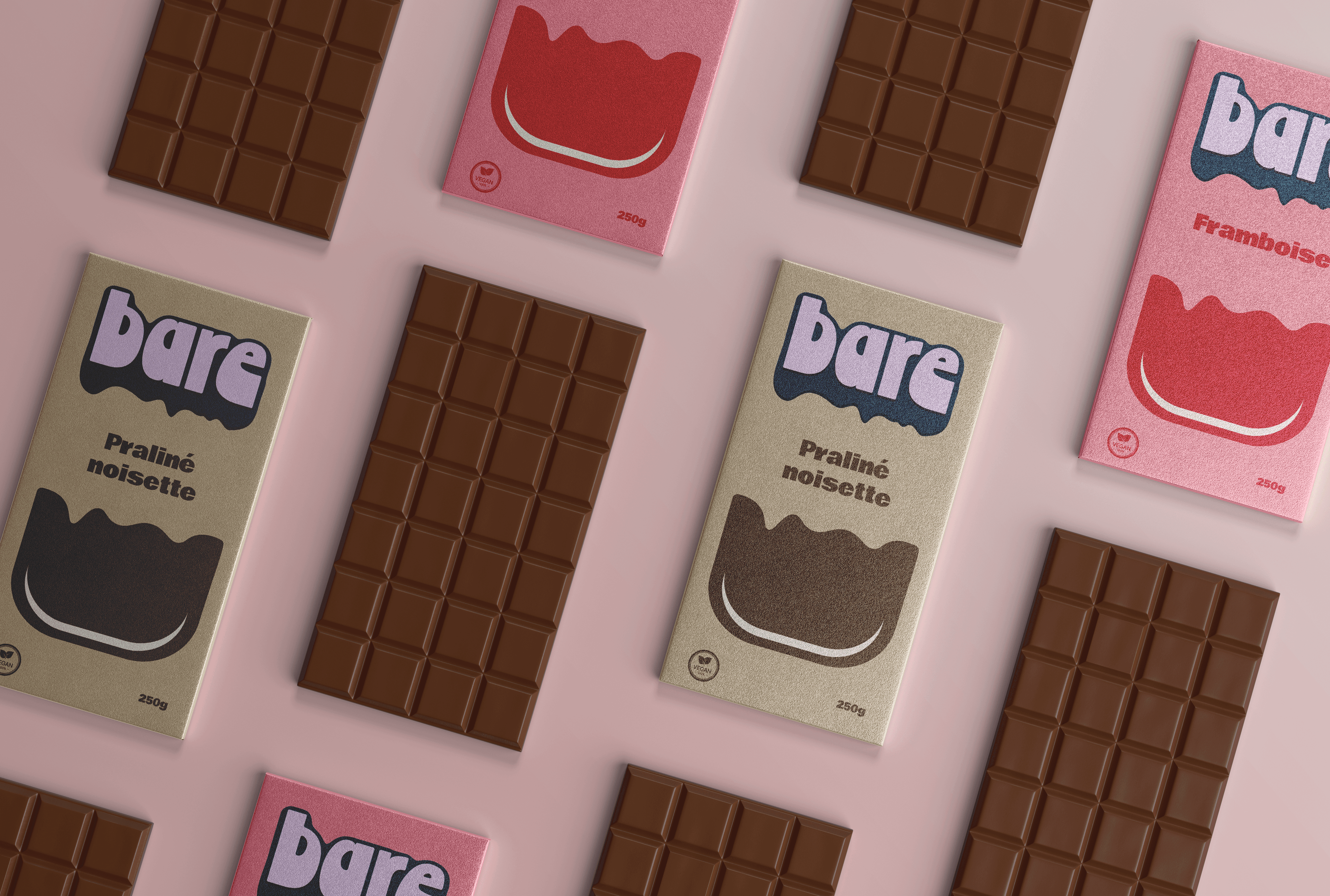 exemples de packaging du chocolat Bare