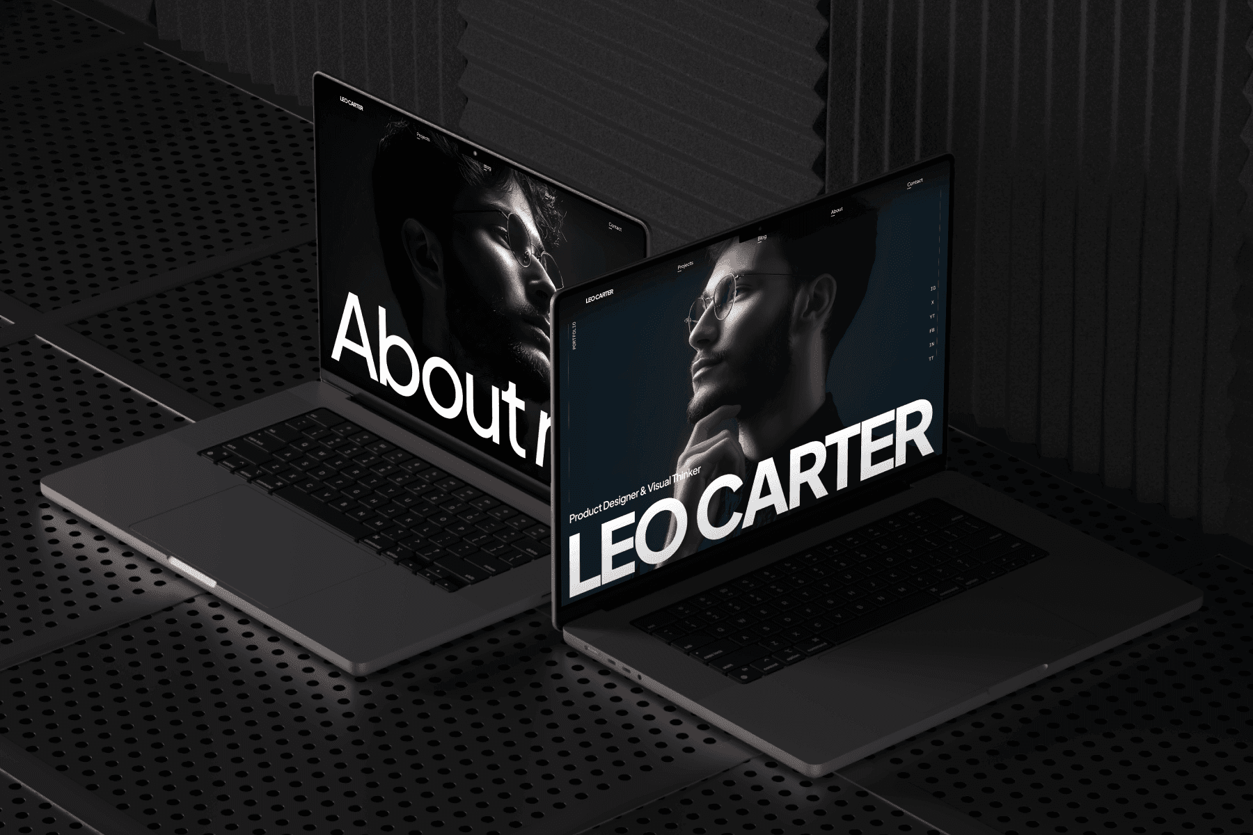 Personal Portfolio Website Mockup on Laptop