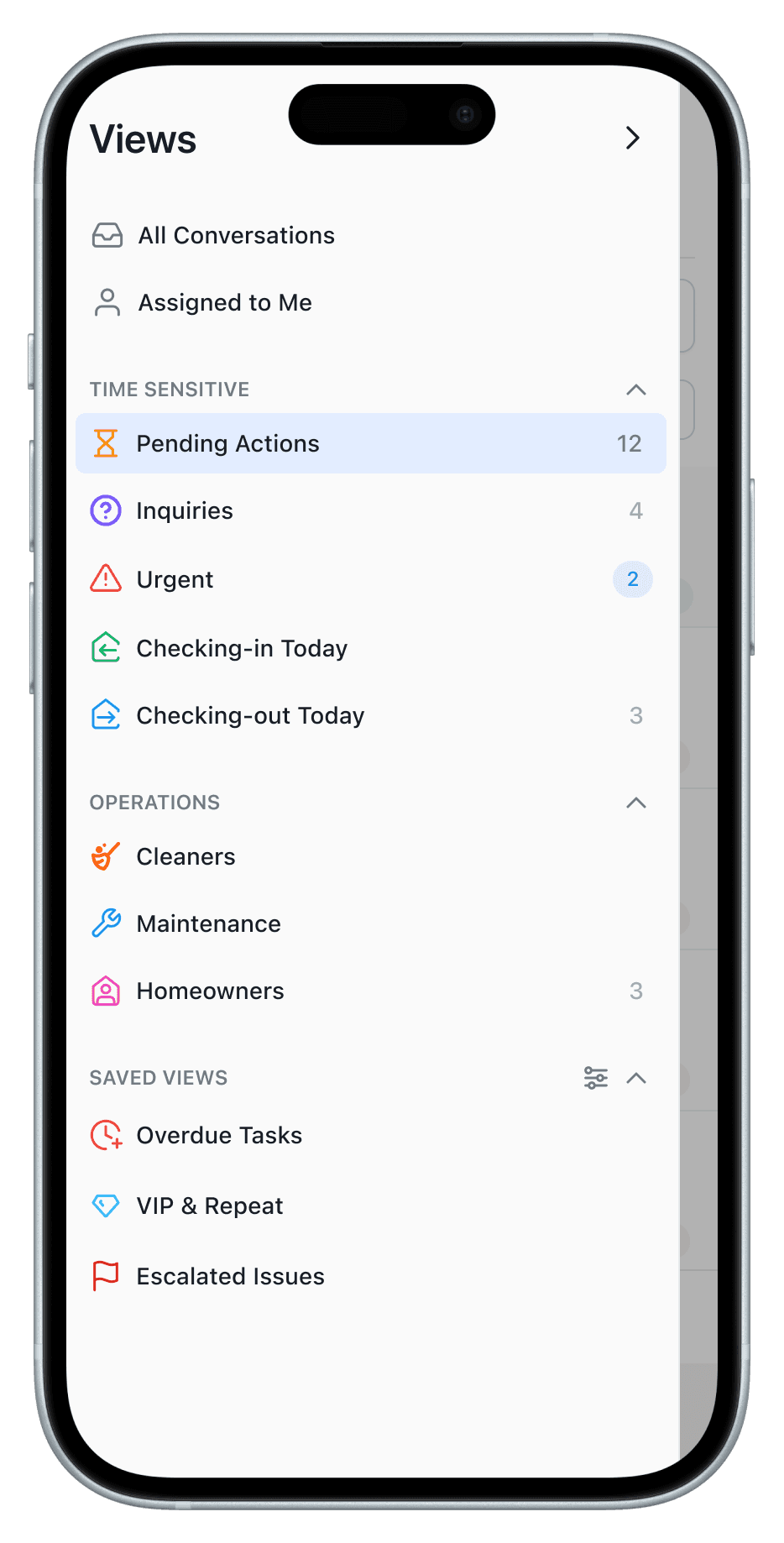 Example of the Mobile Unified Inbox