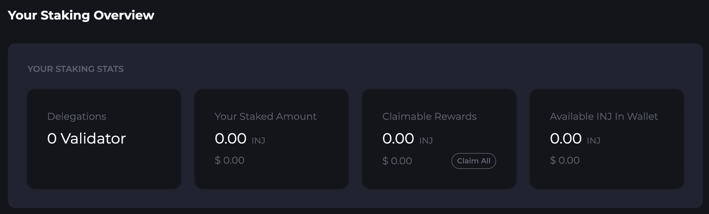 Monitore INJ staking rewards