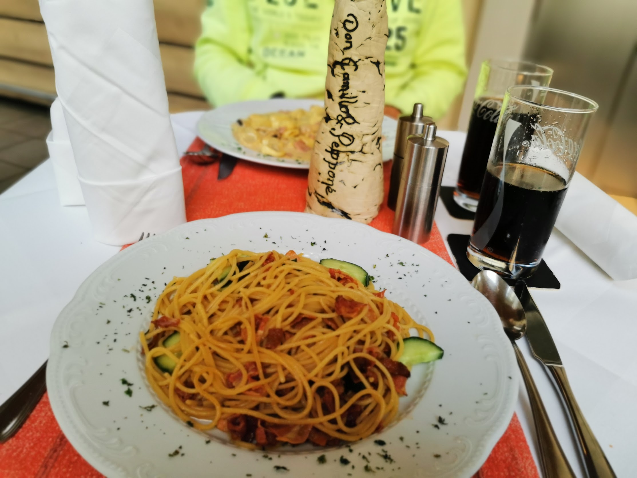 food served on the table from a restaurant