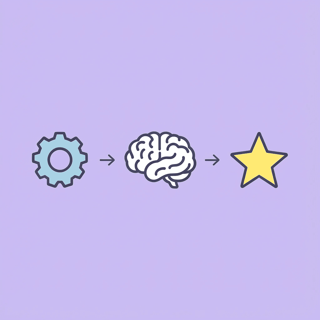 Three-step flow showing individual agent components transforming into coordinated interaction and resulting in emergent intelligence