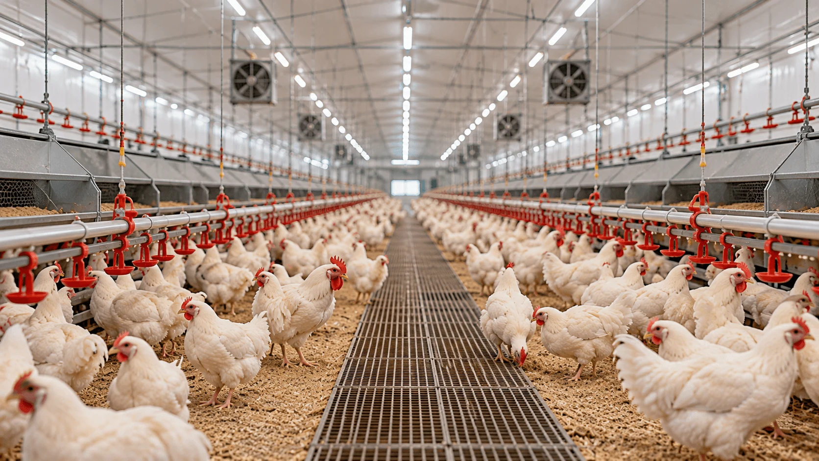 Parent stock house interior with breeder birds