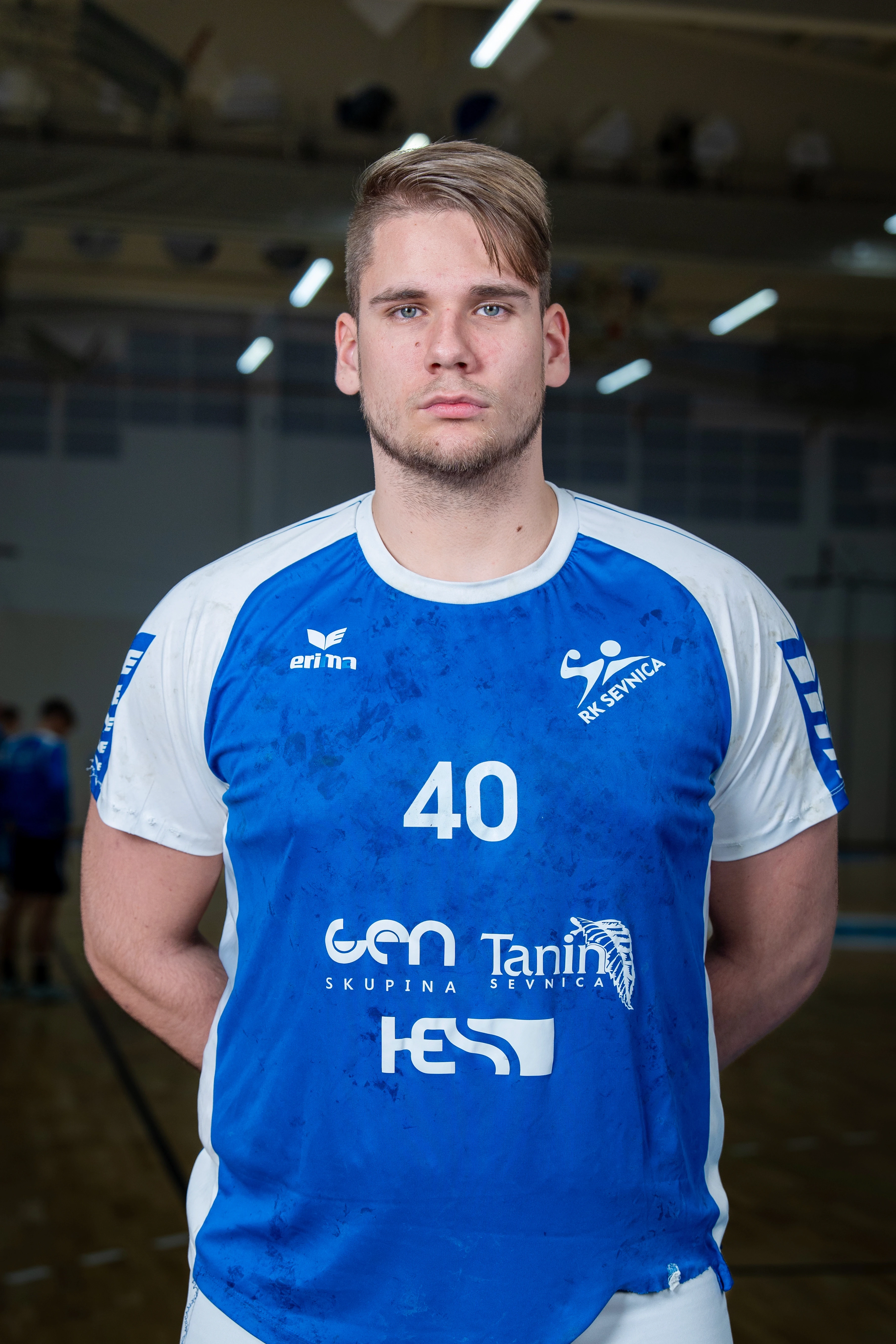 Handball player posing for the camera shot
