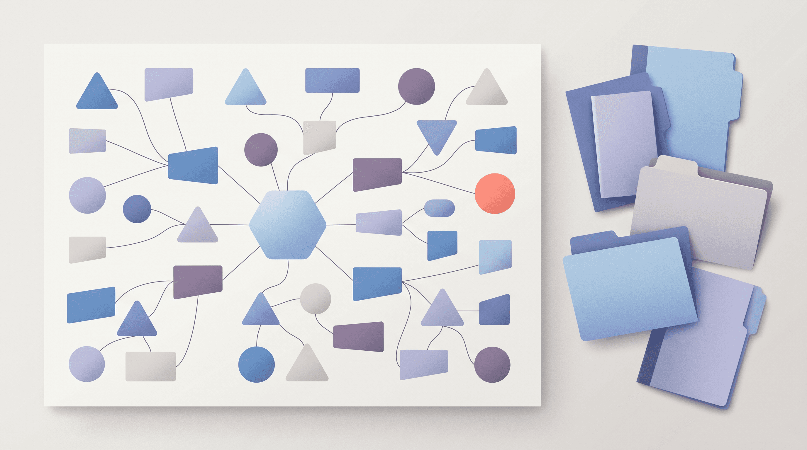 Blank mind map on a large canvas