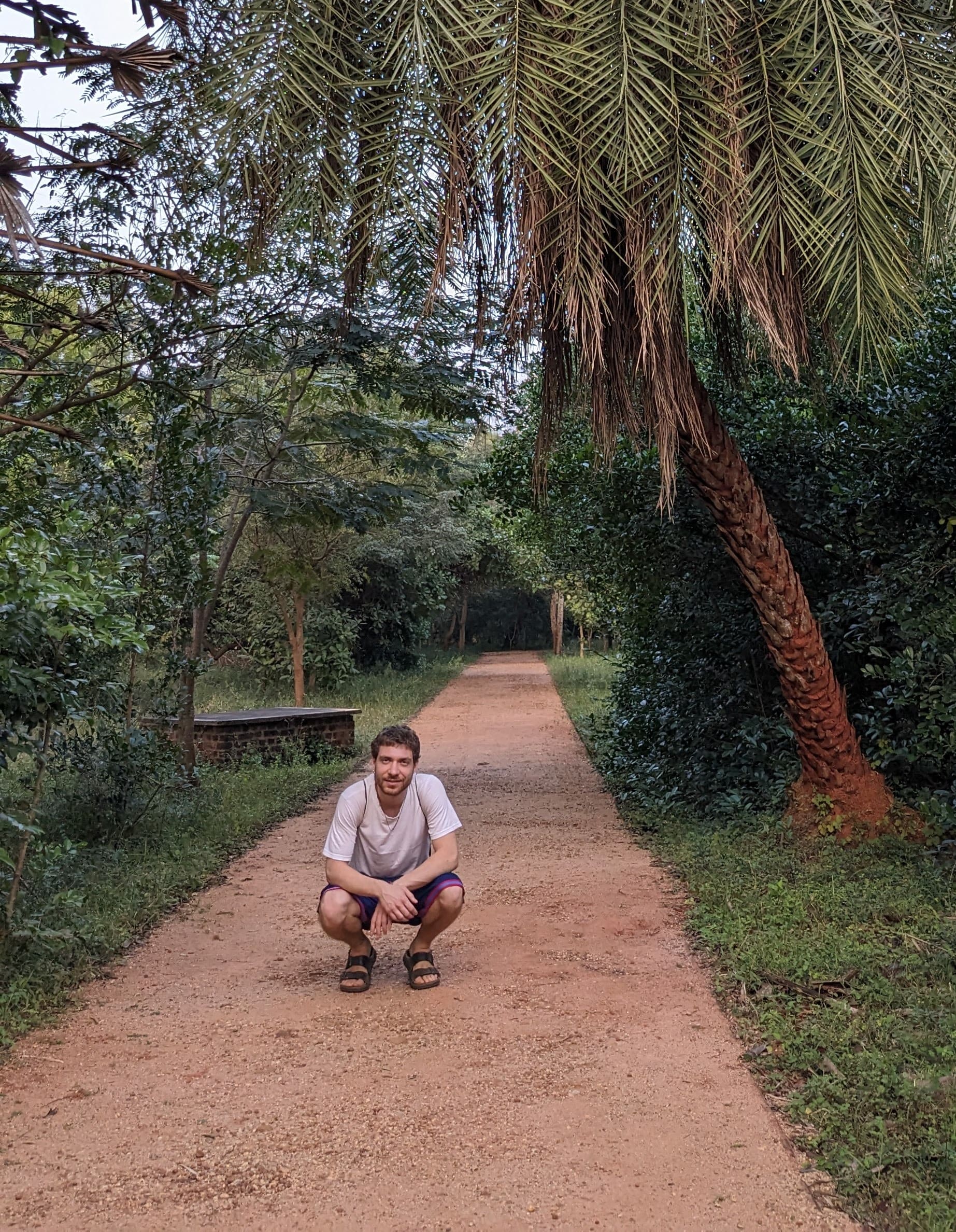 Pit walking through the streets of Auroville