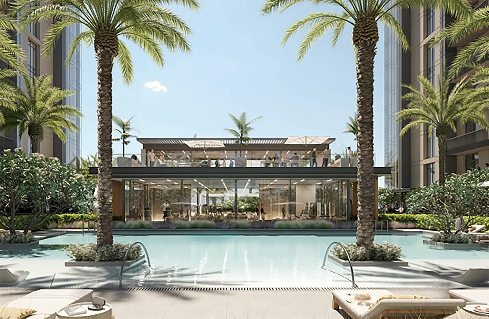 View on Kensington Water in Dubai.