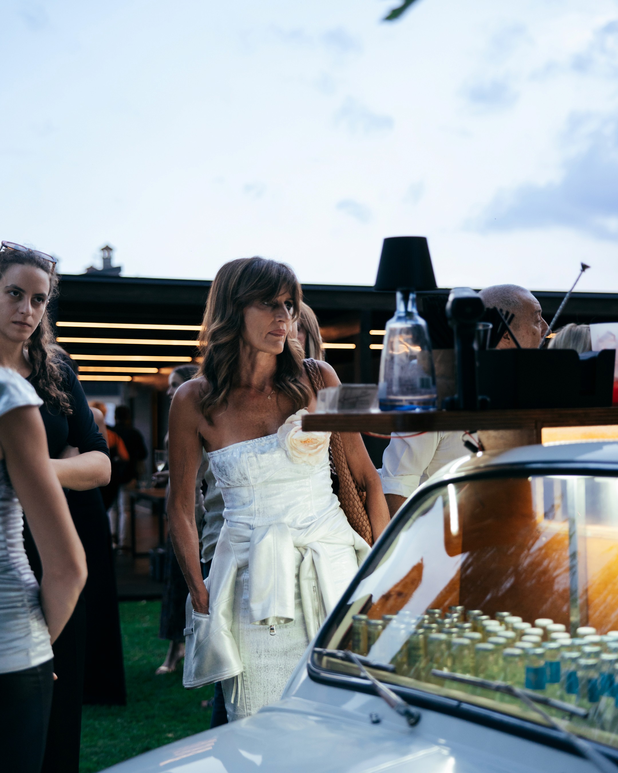Woman portrait on red background